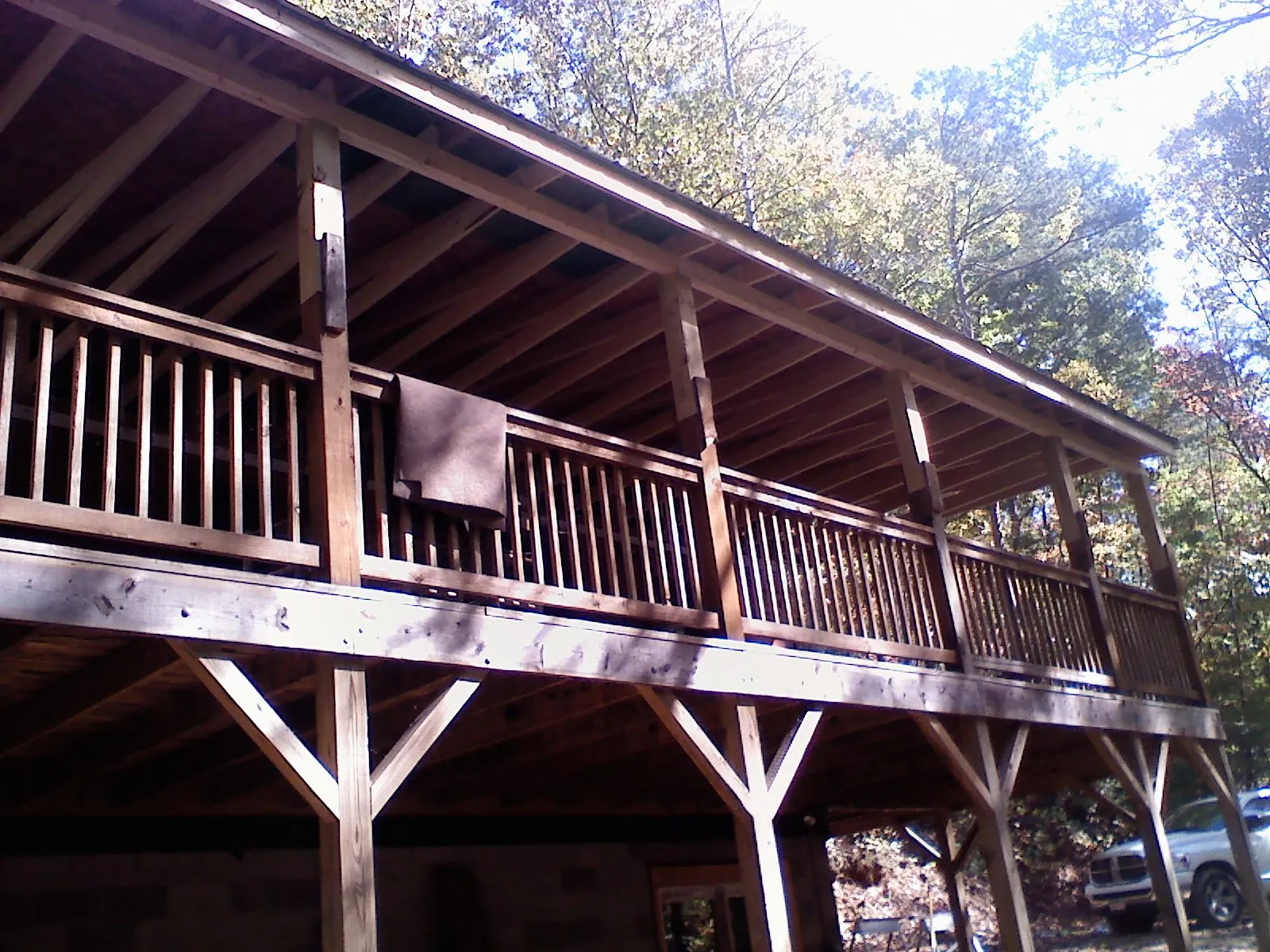 Timber framing under a new elevated porch and deck — Roof Leak Repair in King William by Roofing Brothers